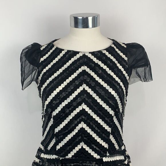 Eva Franco black white circles striped midi dress - Picture 2 of 8